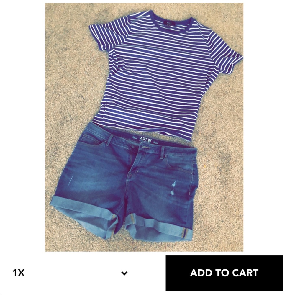 Forever21 Blue and White Top